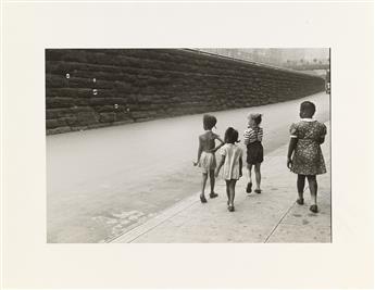 HELEN LEVITT (1913-2009) N.Y. (girl with empty baby carriage) * N.Y. (children walking with bubbles).